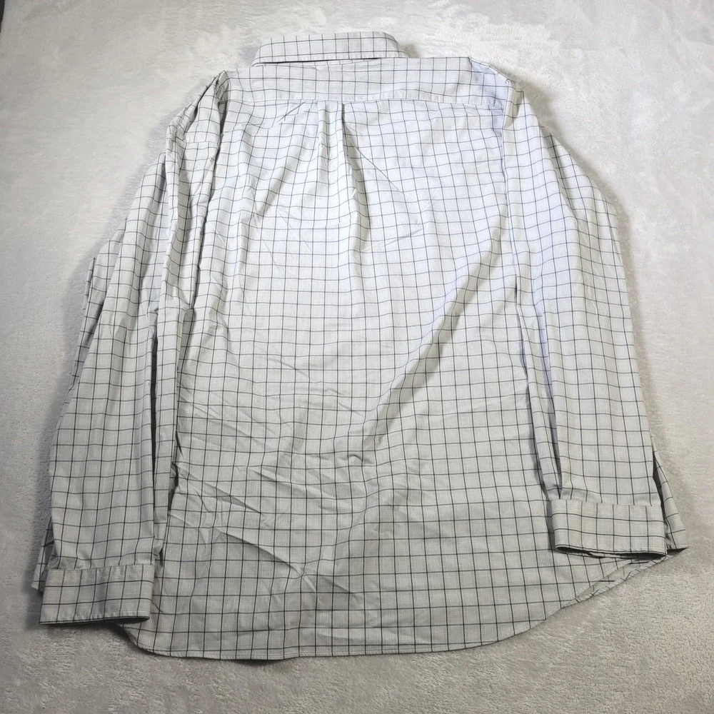 Polo Ralph Lauren Shirt Mens 3XB Gray Blue Plaid Performance Long Sleeve Stretch